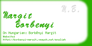 margit borbenyi business card