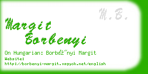 margit borbenyi business card